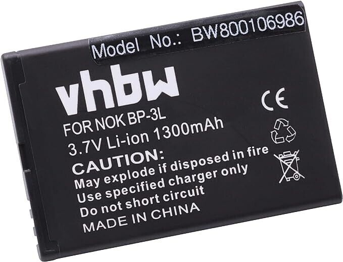vhbw NOKIA BP-3L BP3L LION BATTERY FOR LUMIA 505 510 610 710 900 603 ASHA 303