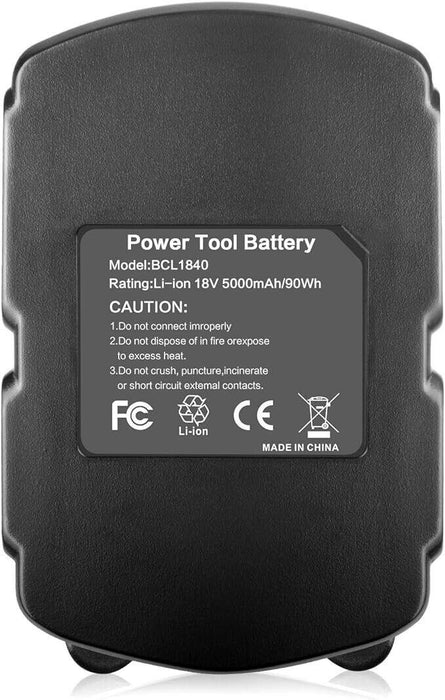 BCL1840 18V 5000mAh Lithium Battery Replacement for Hitachi 18V Battery BCL1815,