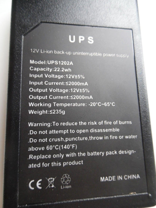 12v uninterrupted power supply UPS1202A 22.2Wh 12v