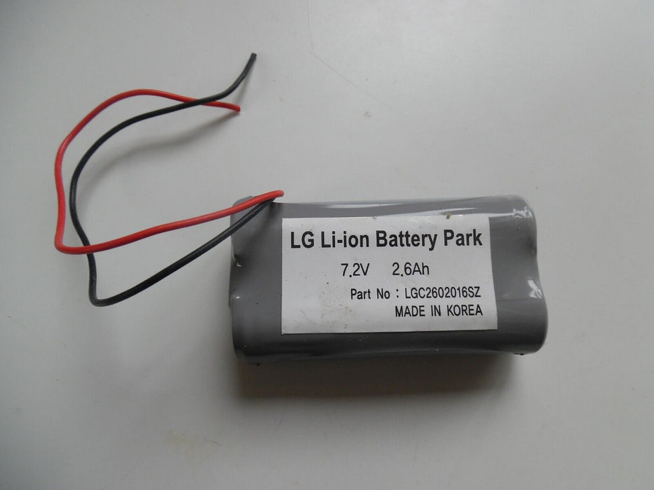 7.2V, 2600mAh, 18.72Wh Composition : 2S1P LG 18650B4 Lithium ion cell with 4.50A