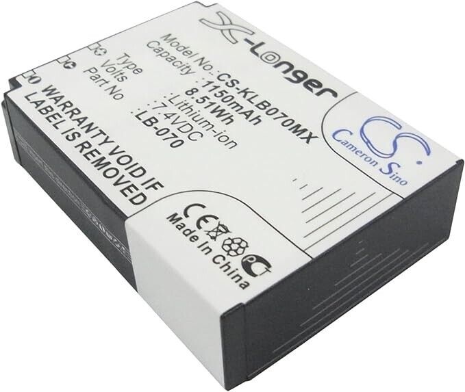 CS-KLB070MX Battery 1150mAh compatible with [Kodak] Pixpro AZ651, Pixpro AZ651 A