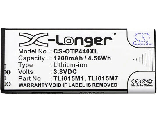 Li-ion Battery for Alcatel One Touch Pixi 4 4.0 OT-4034 OT-4034D 3.8V 1200mAh