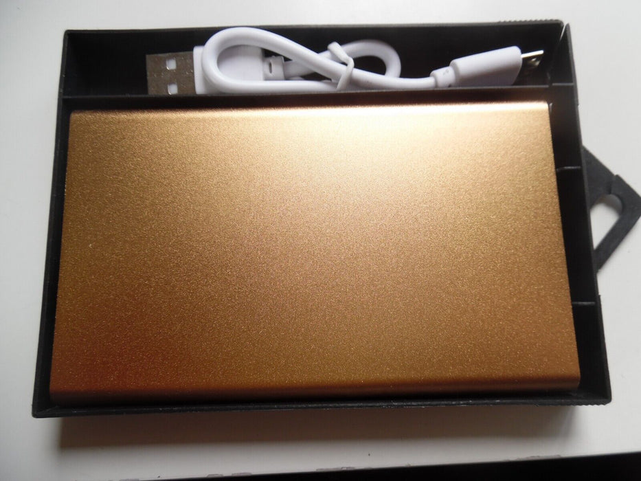 1000mAh Powerbank Gold 5v input Slimline