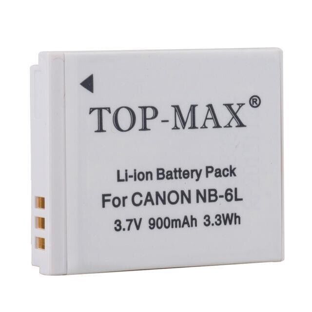TOP-MAX Replacement Nb-6l 900mah Camera Battery - Canon PowerShot S90 S95