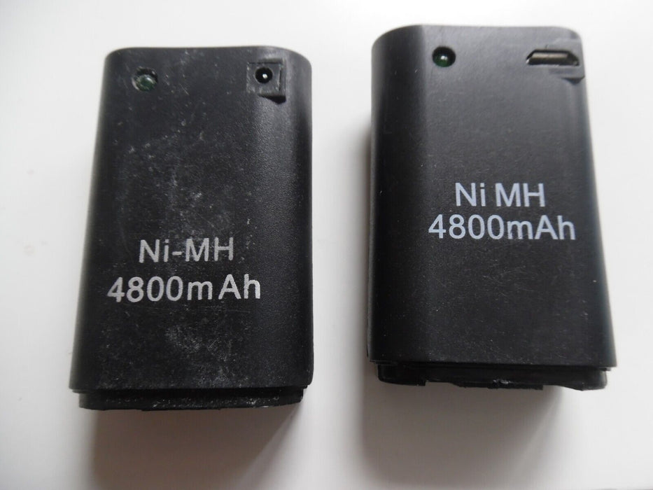 Replacement Microsoft Xbox 360 Black Rechargeable Battery Pack of 2