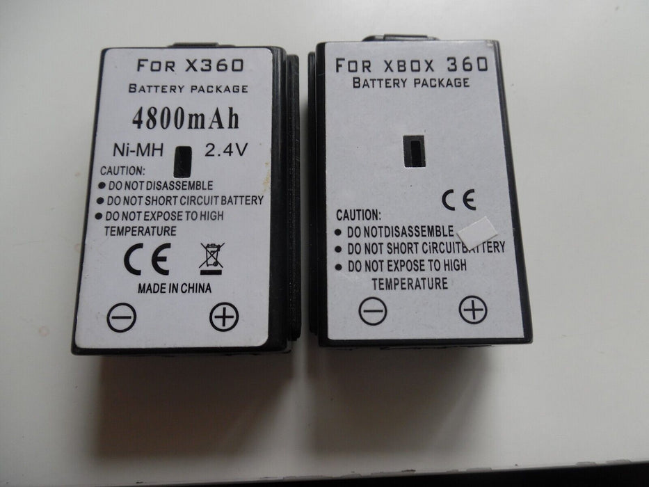 Replacement Microsoft Xbox 360 Black Rechargeable Battery Pack of 2