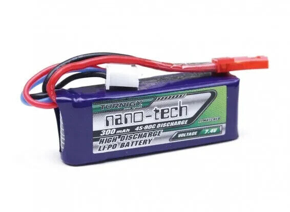 TURNIGY NANO-TECH 300mAh 2S 7.4V 45C-90C LIPO BATTERY JST RC QUAD HELI TRUCK CAR