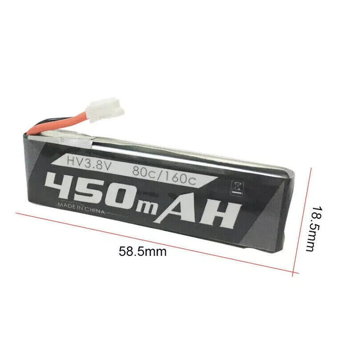 80C/160C HV 450mah 1S Lipo Batteryfor EMAX Tinyhawk / Nanohawk X RC Racing Drone