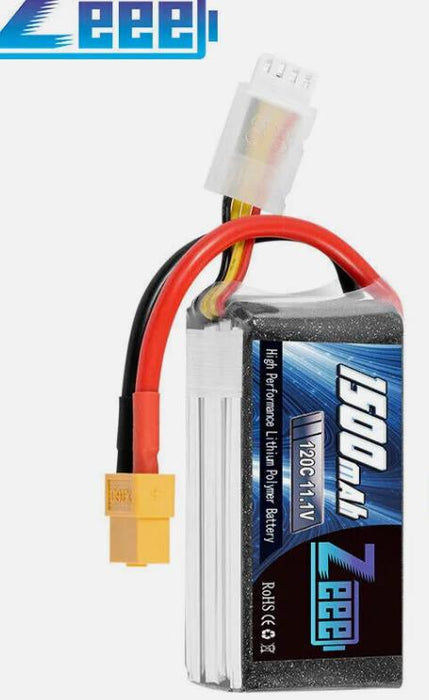 Zeee 11.1V 1500mAh 3S LiPo Battery 120C XT60 for RC Car Airplane Helicopter