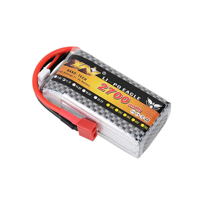 XW Power 11.1V 2700mAh 25C 3S LiPo Battery T Deans Plug for RC Car - 1pcs