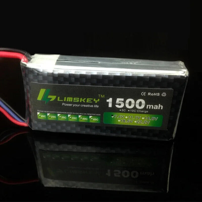 Limskey Power 2s 1500mAh 7.4V LiPo Battery XT60 rechargeable