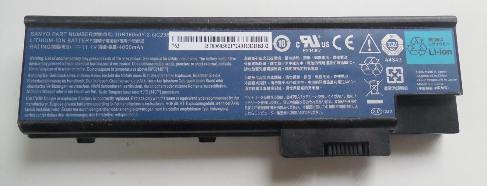 3UR18650Y-2-QC236 Battery For Acer Aspire 5600 7000 7100 9300 TravelMate 5620