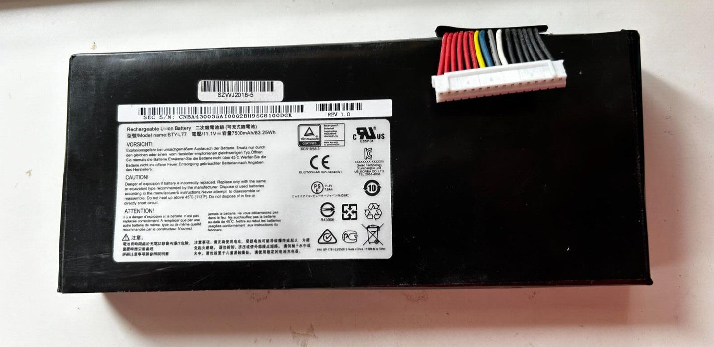 Genuine Battery BTY-L77 For MSI GT72 2QE 6QD 2QD 2PE GT72S 6QF GT72VR WT72 MS-