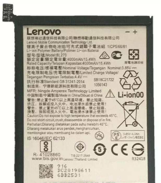 Lenovo BL270  Battery For Lenovo Vibe K6 Plus G Plus/G5 Plus Used