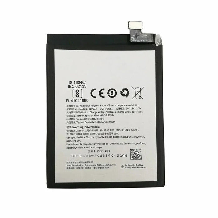 One Plus 3t OnePlus 3T 1+3T A3010 3400mAh Replacement Internal Battery BLP633