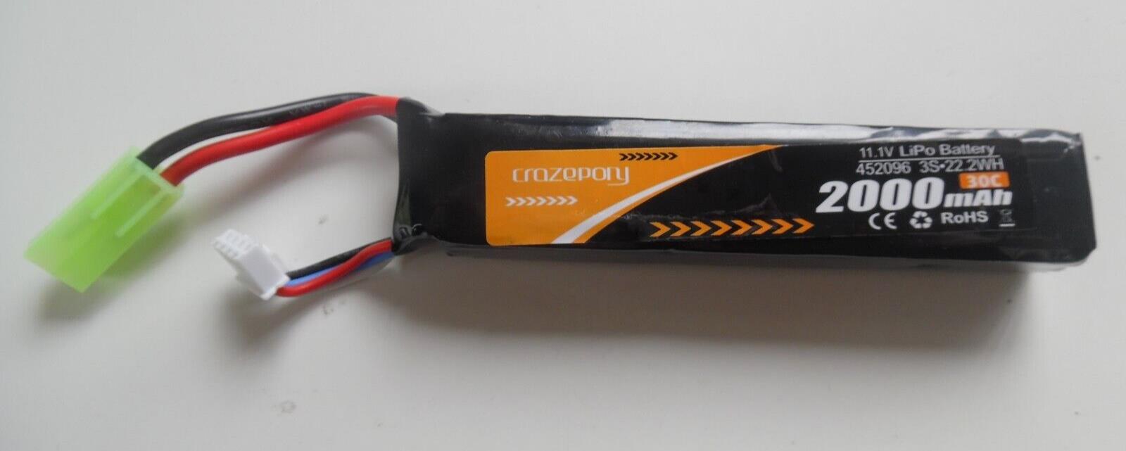 Airsoft battery Crazepony 2000mAh 11.1v Lipo 3S