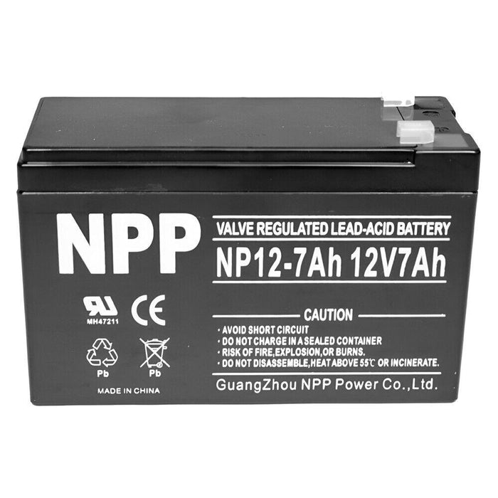 NPP NP12-7Ah 12V 7Ah Sealed Lead Acid Rechargeable Battery with F1 terminal