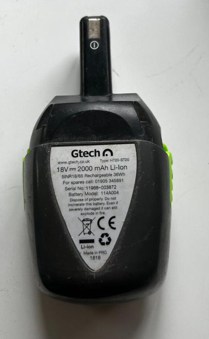 Gtech 18V Battery Model 114A004 for HT/ST/GT Grass/Hedge Trimmer