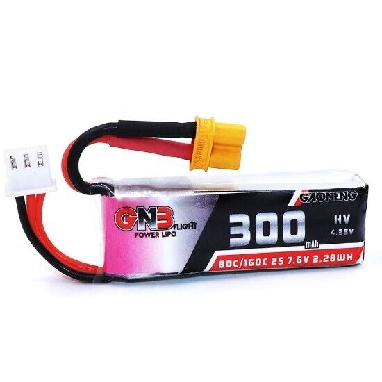 GNB 300mAh 2S 80C LiHV Battery (XT30) RC Racing Battery Boat Car Drone