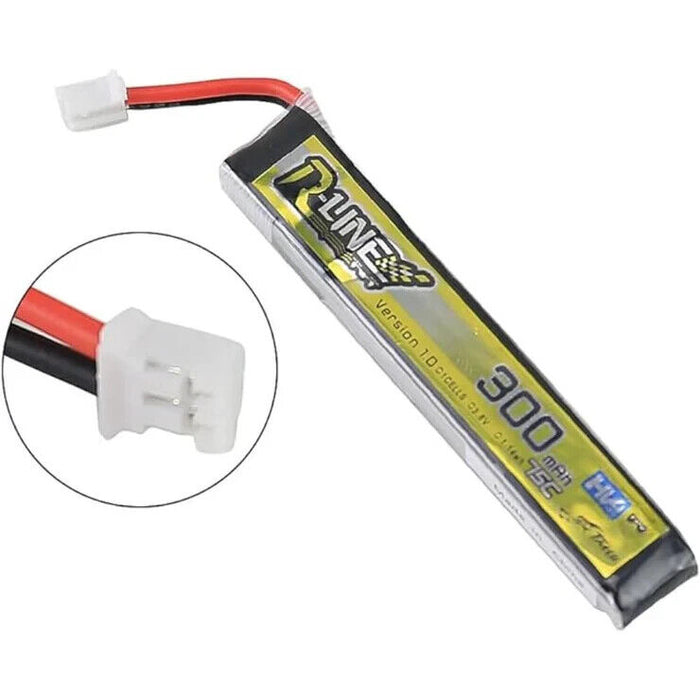 Tattu R-Line 300mAh 1S 3.8 V HV 75C FPV Lipo Battery with PH2.0 Plug for Tiny Wh