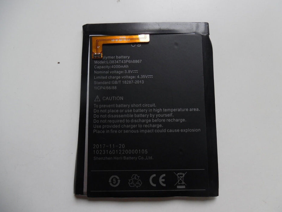 1x 4000mAh Li3834T43P6H8867 Replacement Battery For UMI Super / Umi MAX phone Ba