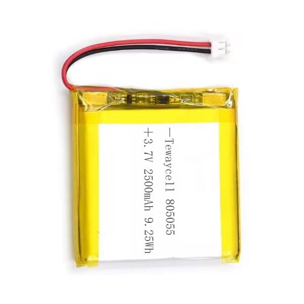 High Capacity Battery 805055 3.7v 2500mah Lipo Battery For Power Bank JST PH2.0