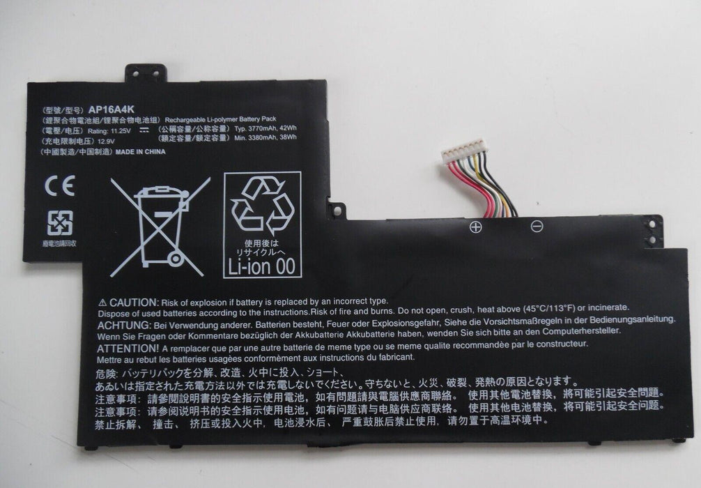 Battery 3770mAh for Acer AP16A4K, KT.00304.003, KT.00304.007