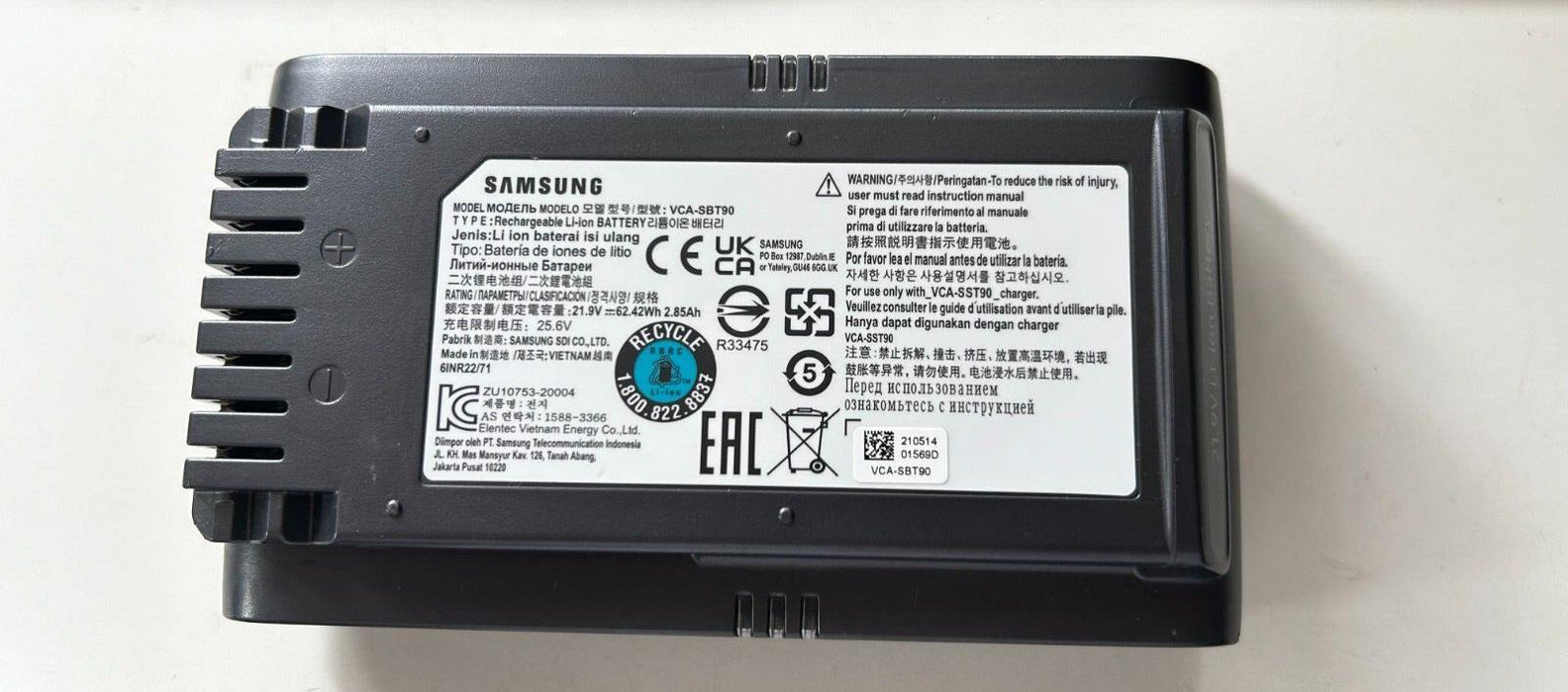 Samsung VCA-SBT90 Jet™ 90/75 Battery Lithium-Ion Rechargeable Battery