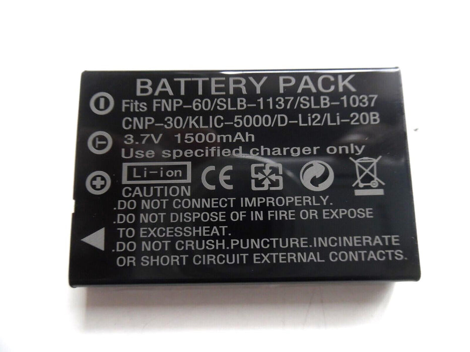 3.7V Rechargable 1500mAH Battery for CREATIVE NP-60, DiVi CAM 428 Li-ion NEW