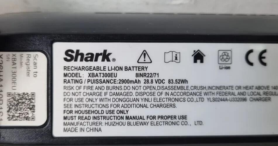 Genuine battery for Shark Cordless Upright Vacuums ICZ160 IC160uk XBAT300EU