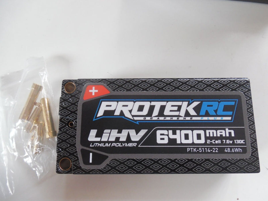 ProTek RC 2S 130C Low IR Si-Graphene + HV Shorty LiPo Battery 7.6V/6400mAh New