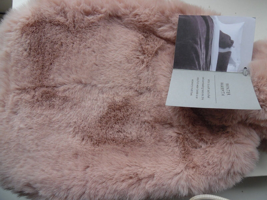 John Lewis Faux Fur Hot Water Bottle - light Pink -