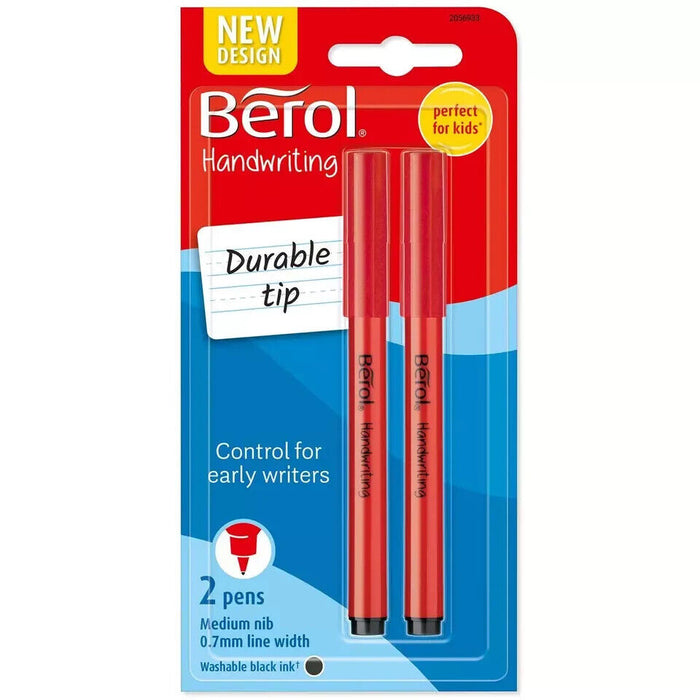 Berol Handwriting Pens   Round Shape is Easy to Hold   Washable Black Ink   Brig