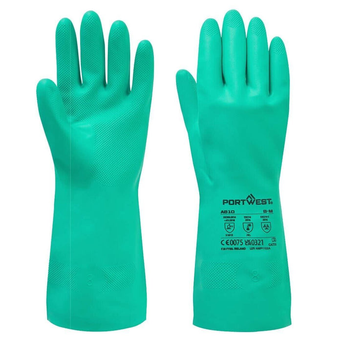 PORTWEST Nitrosafe Chemical Gauntlet Grip Comfort  Safety A810 9L