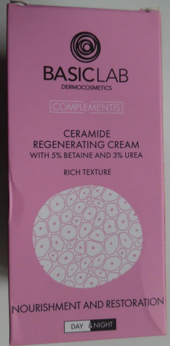 BasicLab Ceramide Regenerating Cream of Rich consistency with 5% betaine and 3%