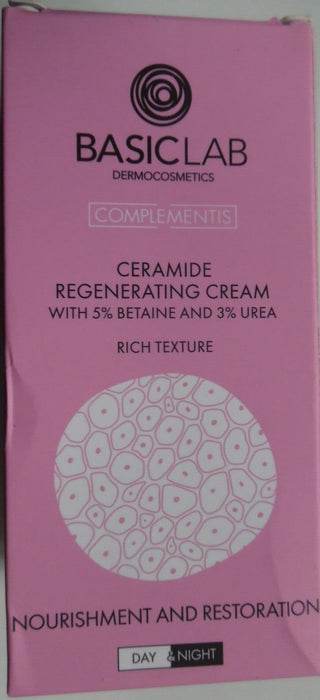 BasicLab Ceramide Regenerating Cream of Rich consistency with 5% betaine and 3%