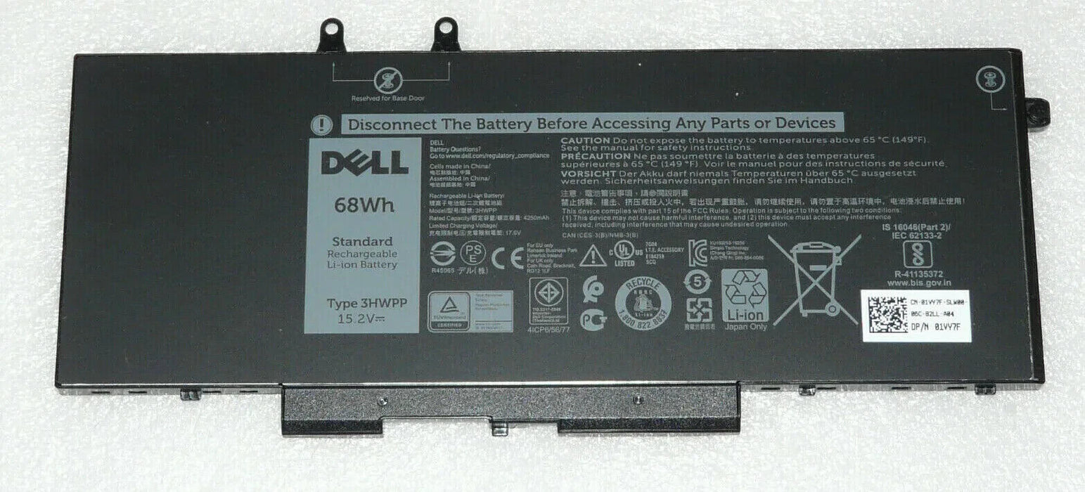 NEW GENUINE DELL LATITUDE 5501 5510 5400 5401 5410 5411 BATTERY 68WH 3HWPP 1VY7F