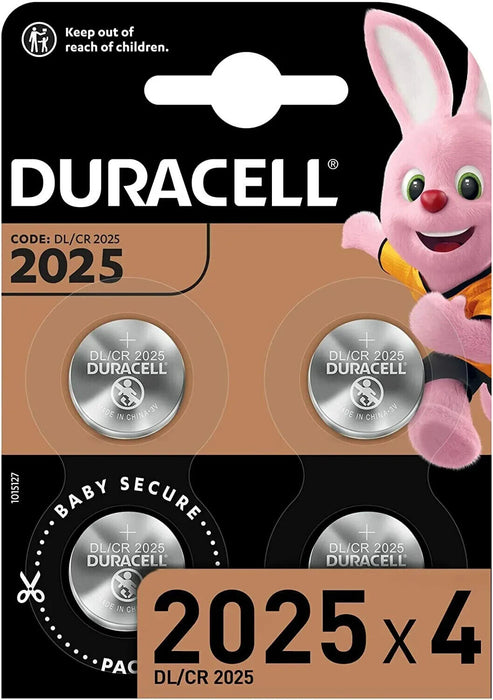 Duracell CR2025 batteries Lithium Coin Cell DL2025 3V Pack of 4 **AUTHENTIC**