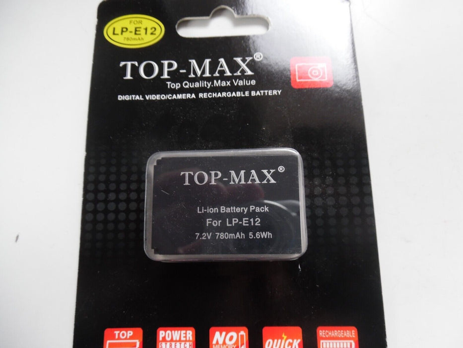 Top Max LP-E12 Battery 1200mAh for Canon EOS M  EOS M10 EOS M50  Digital Camera