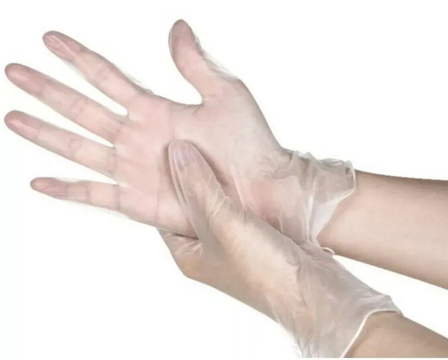 Disposable Latex Free Clear Vinyl Gloves Box One Size Fits 20 gloves