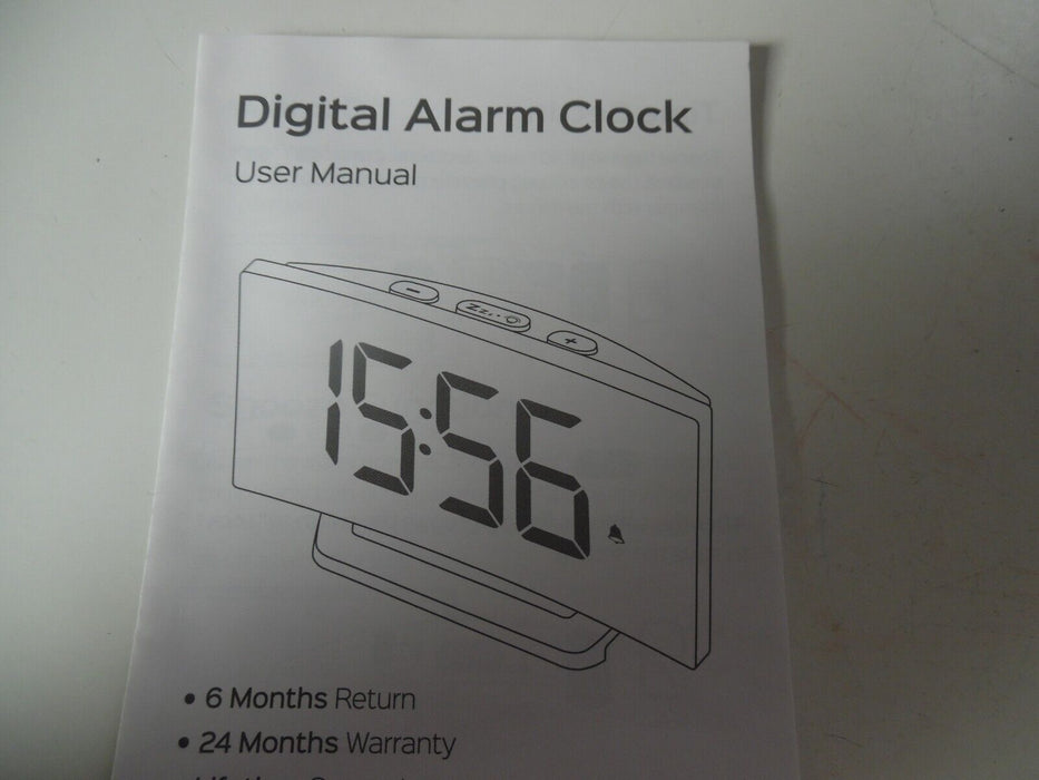 Electric Alarm Clock for Bedrooms Digital Clock Silent Curved Design LED Clocks