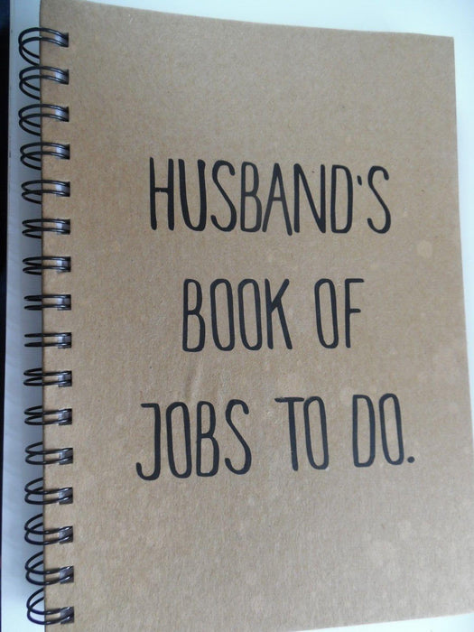 Husband's book of jobs funny gift idea 8.5" x 6" notebook