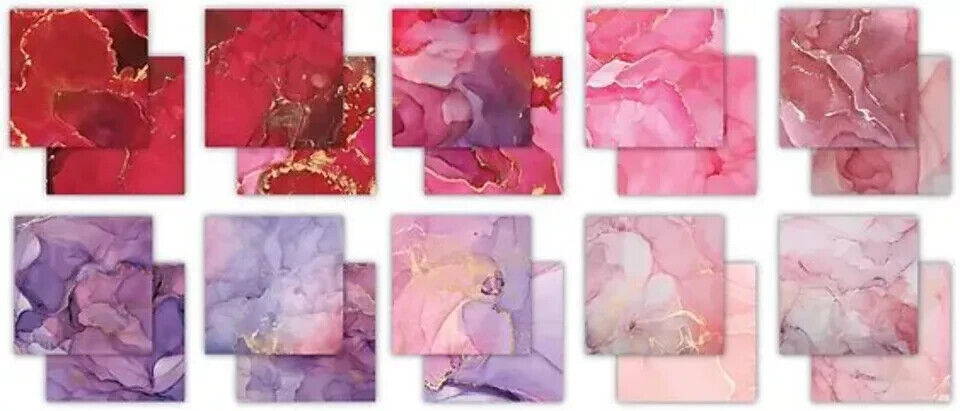 The Essential Craft Papers 6x6 Ink Drops Rose by Craft Consortium