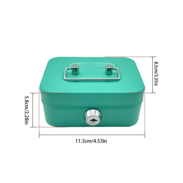 with Coin Slot Money Box Metal Coin Bank Portable Coin Saving Box Green