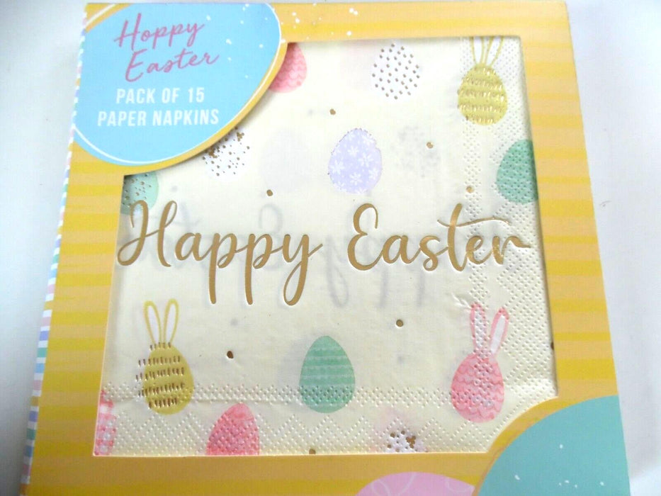 happy easter paper napkins pack of 15 paper napkins