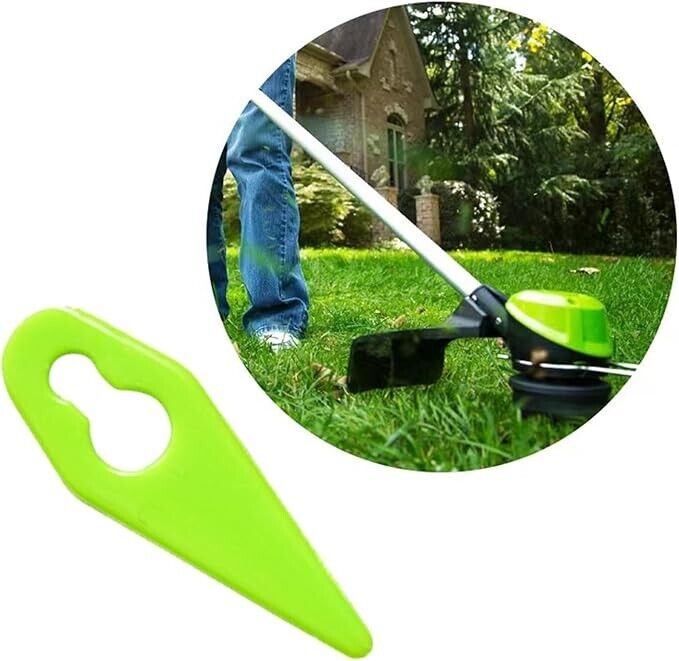 100 PCS Green Plastic Blades, Lawn Mower Replacement Blades, Groomer Scraper Acc