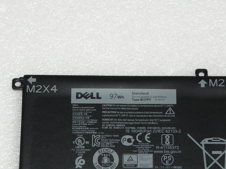 NEW GENUINE DELL XPS 15 7590 PRECISION 15 5520 11.4V 6-CELL 97Wh BATTERY 6GTPY