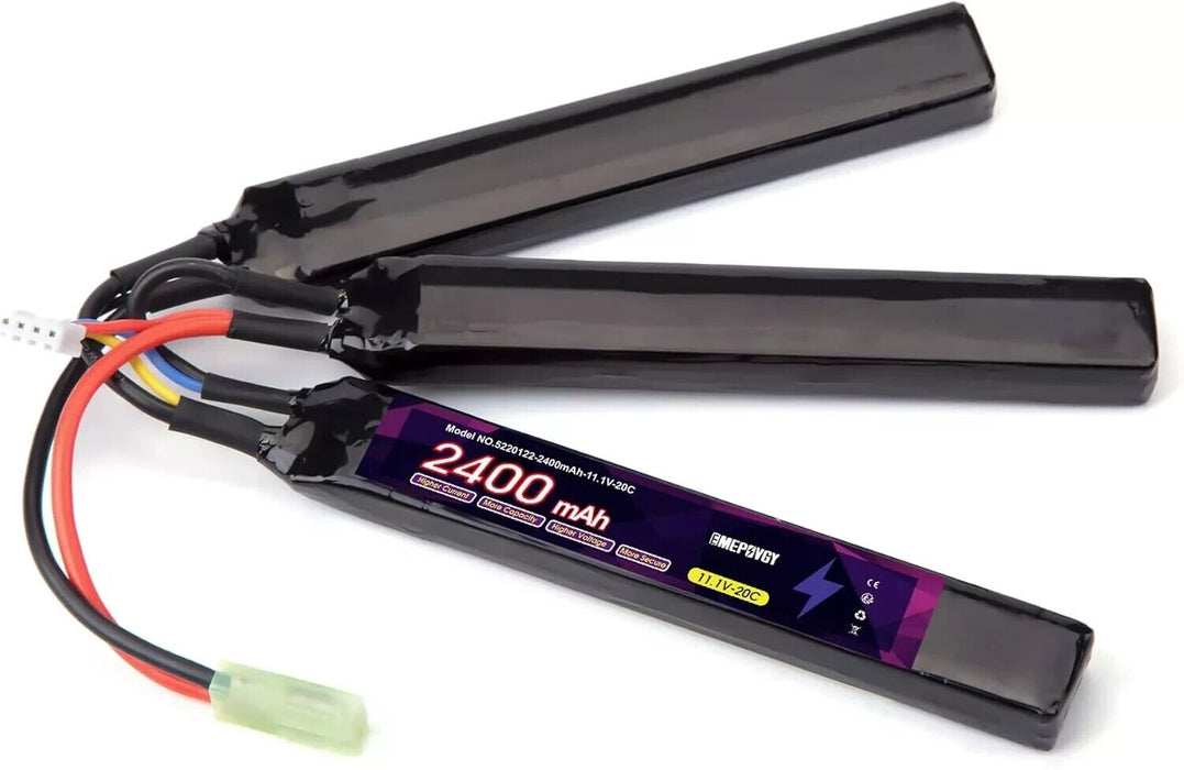 3S Lipo Battery Airsoft 11.1V 2400mAh 20C Rechargeable Lithium Polymer Battery P