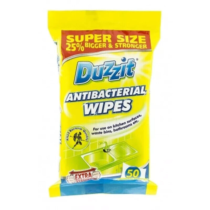 Pack of 50 Daring Duzz It Anti-Bacterial Wipes Super Size Extra Strong Multi Use