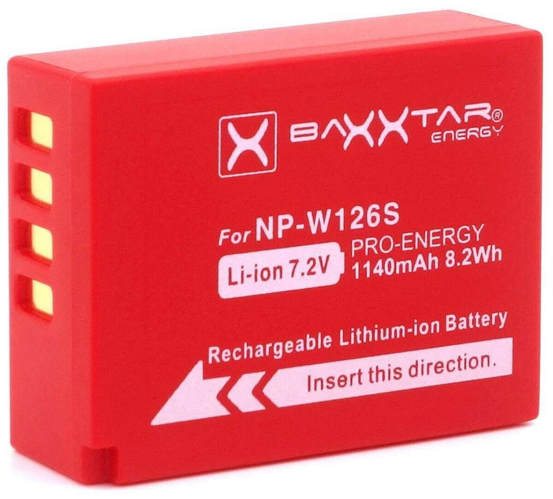 BAXXTAR Battery for Fujifilm NP-W126S Boost 1140mAh for Fujifilm FinePix